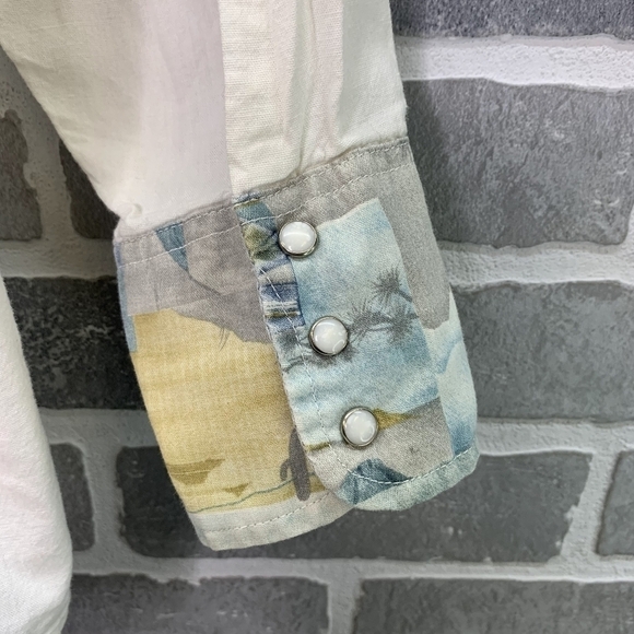 Levi's White Western Dessert Cactus Vintage Button Long Sleeve Shirt Size Medium - Picture 9 of 10